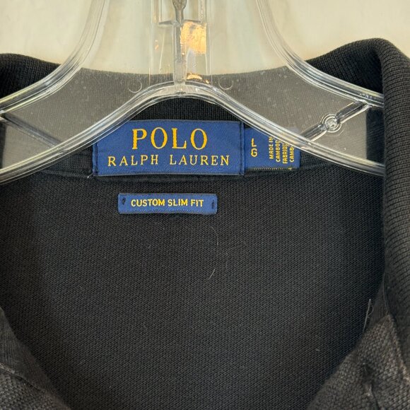 Ralph Lauren Polo Shirt Large Pony Logo Black Long Sleeve Preppy Large - Picture 7 of 10